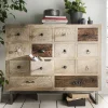110x91x37 Recyclingholz Kommode mit 14 Schubladen - Emirello^Wohnen Hot