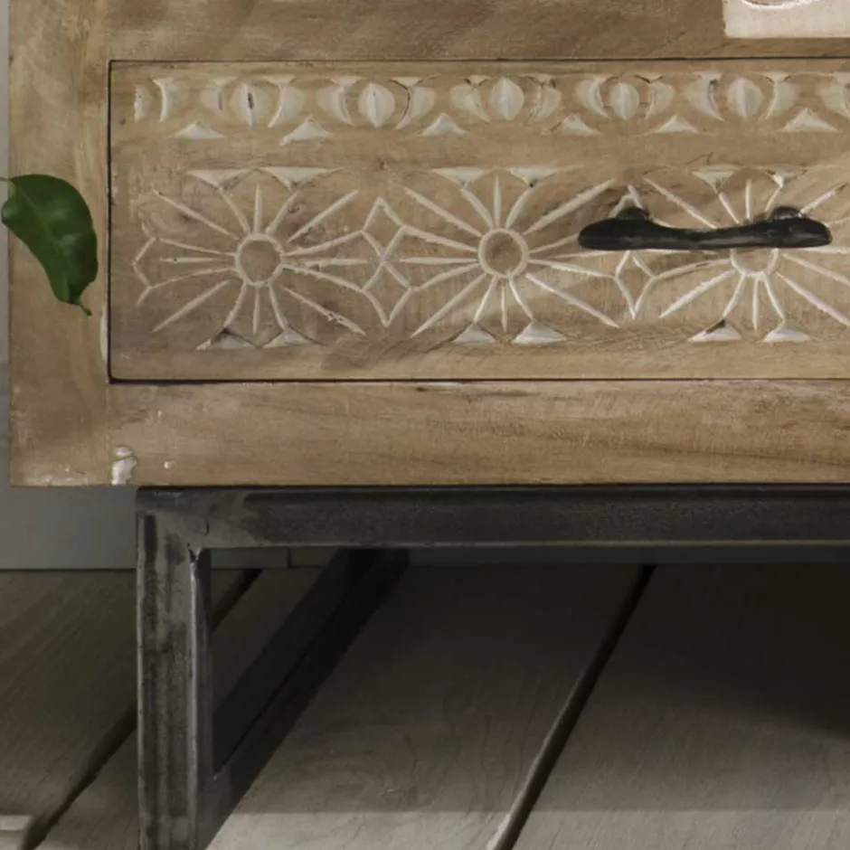 110x91x37 Recyclingholz Kommode mit 14 Schubladen - Emirello^Wohnen Hot