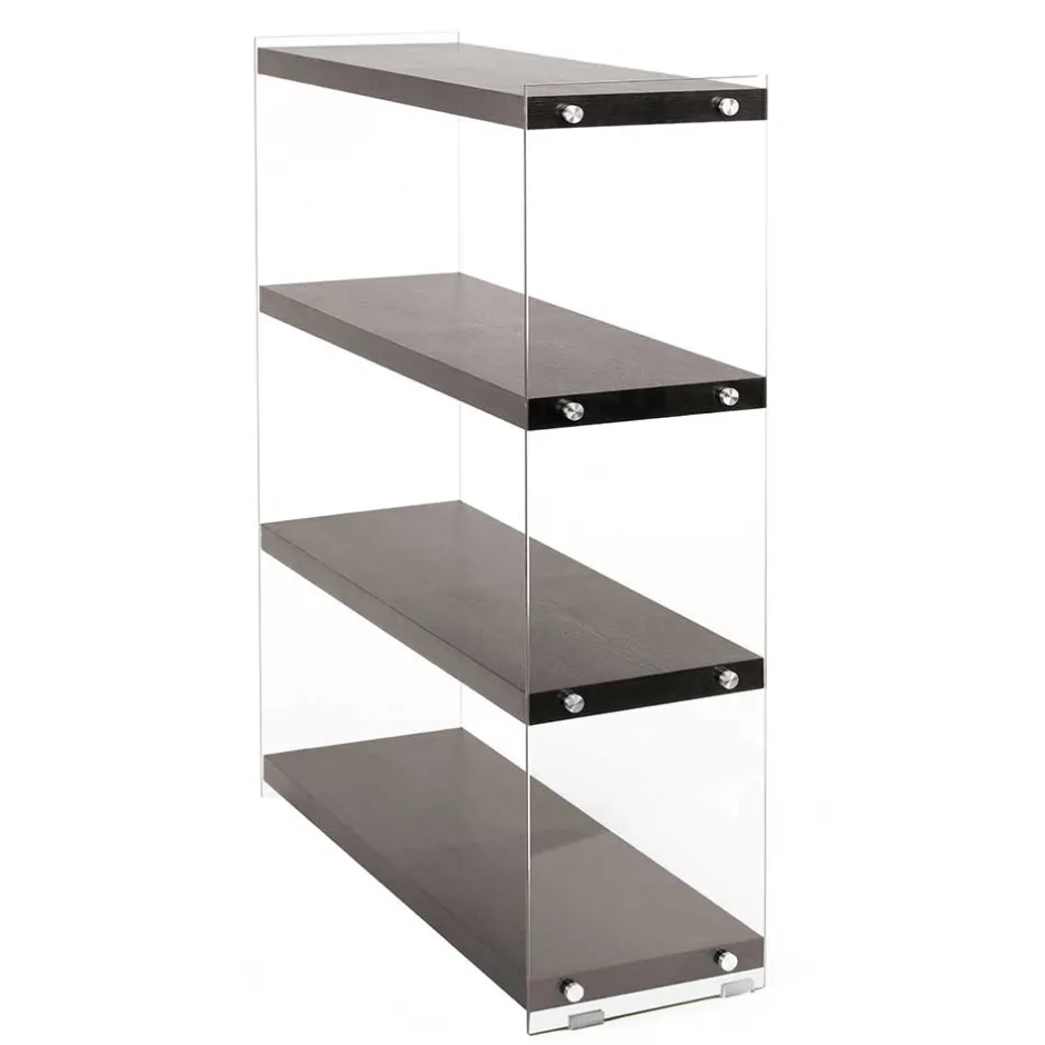 Wohnen 83x113x30 Regal in Walnussfarben MDF - Ucera