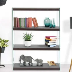 Wohnen 83x113x30 Regal in Walnussfarben MDF - Ucera