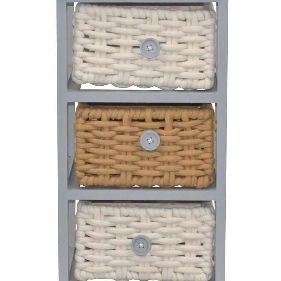 30x58x25 Regal mit 3 Körben aus Geflecht - Nasco^Wohnen Sale