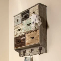 Wohnen 58x69x15 Regal mit 7 Schubladen & 3 Haken - Jaypur