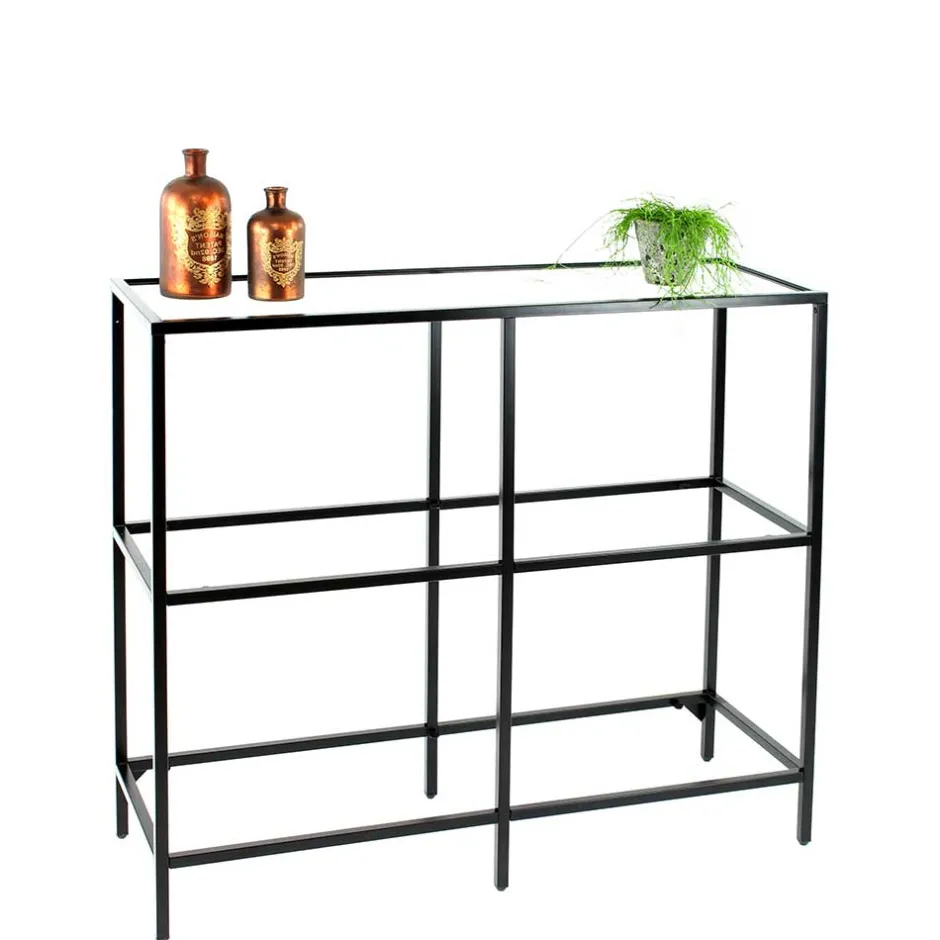 100x93x36 Regal mit drei - Glasablagen^Wohnen