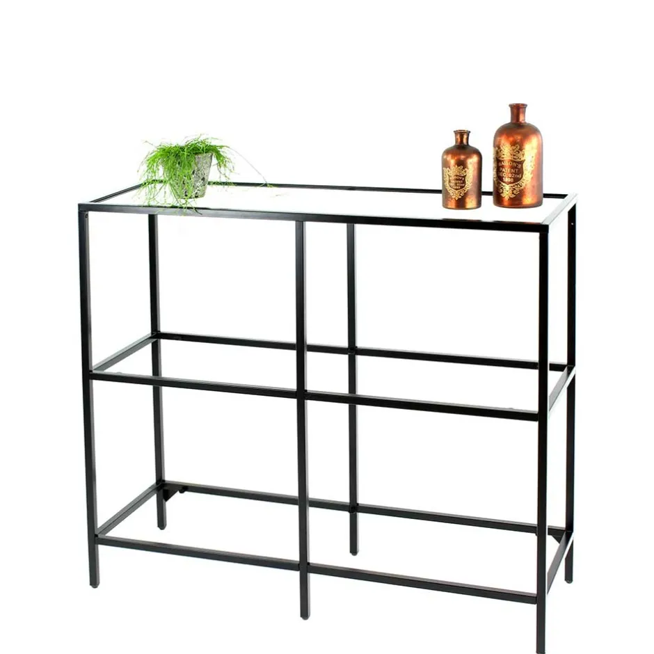 100x93x36 Regal mit drei - Glasablagen^Wohnen