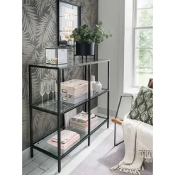 100x93x36 Regal mit drei - Glasablagen^Wohnen