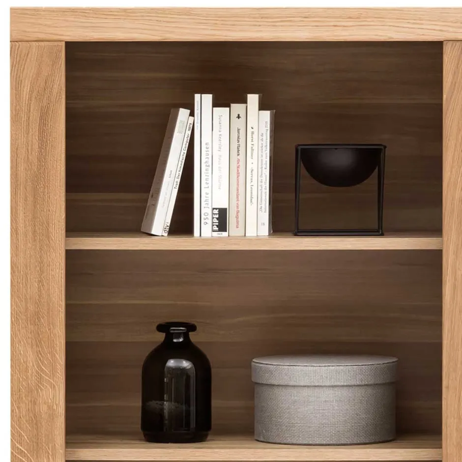 Wohnen 70x141x40 Regal mit Türfach in Eiche - Nelenia