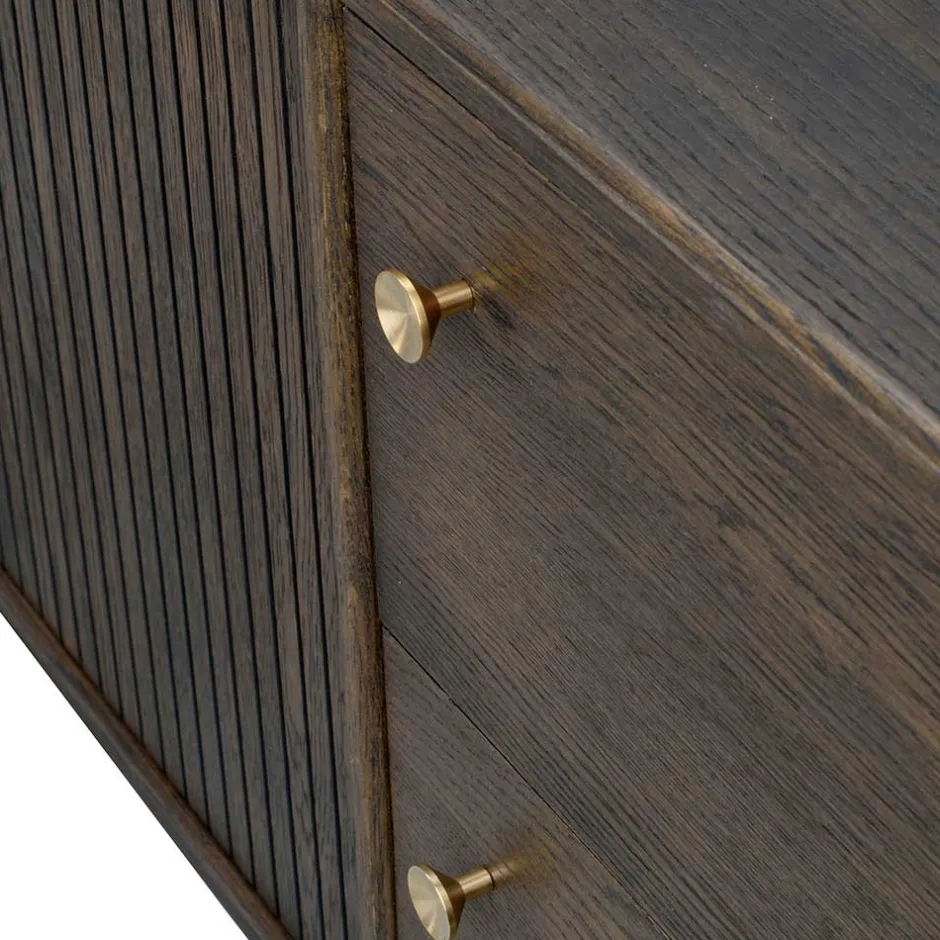 160x75x42 Retro Design Sideboard in Eiche dunkel - Cuzliav^Wohnen Best