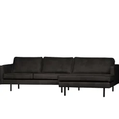 Wohnen 300x85x155 Retro Eckcouch in Schwarz - Avonita