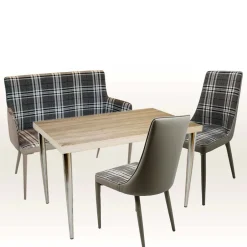 Wohnen 100x90x52 Retro Esszimmerbank in Kariert - Rave