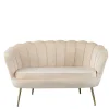 Wohnen 136x78x76 Retro Sofa im Muschel Design - Abboras