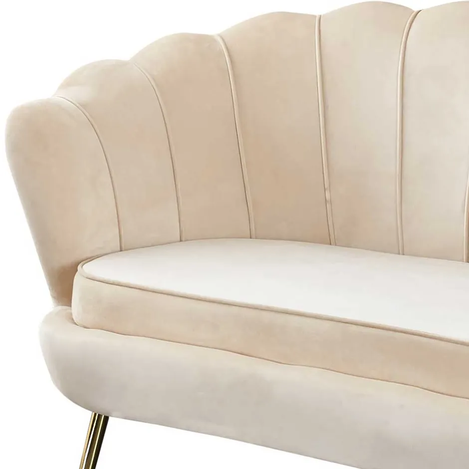 Wohnen 136x78x76 Retro Sofa im Muschel Design - Abboras