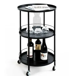 Wohnen 45x75x45 Runder Barwagen aus Metall - Stokes