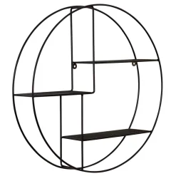 50x50x12 Rundes Wandregal in Schwarz - Anatana^Wohnen Hot