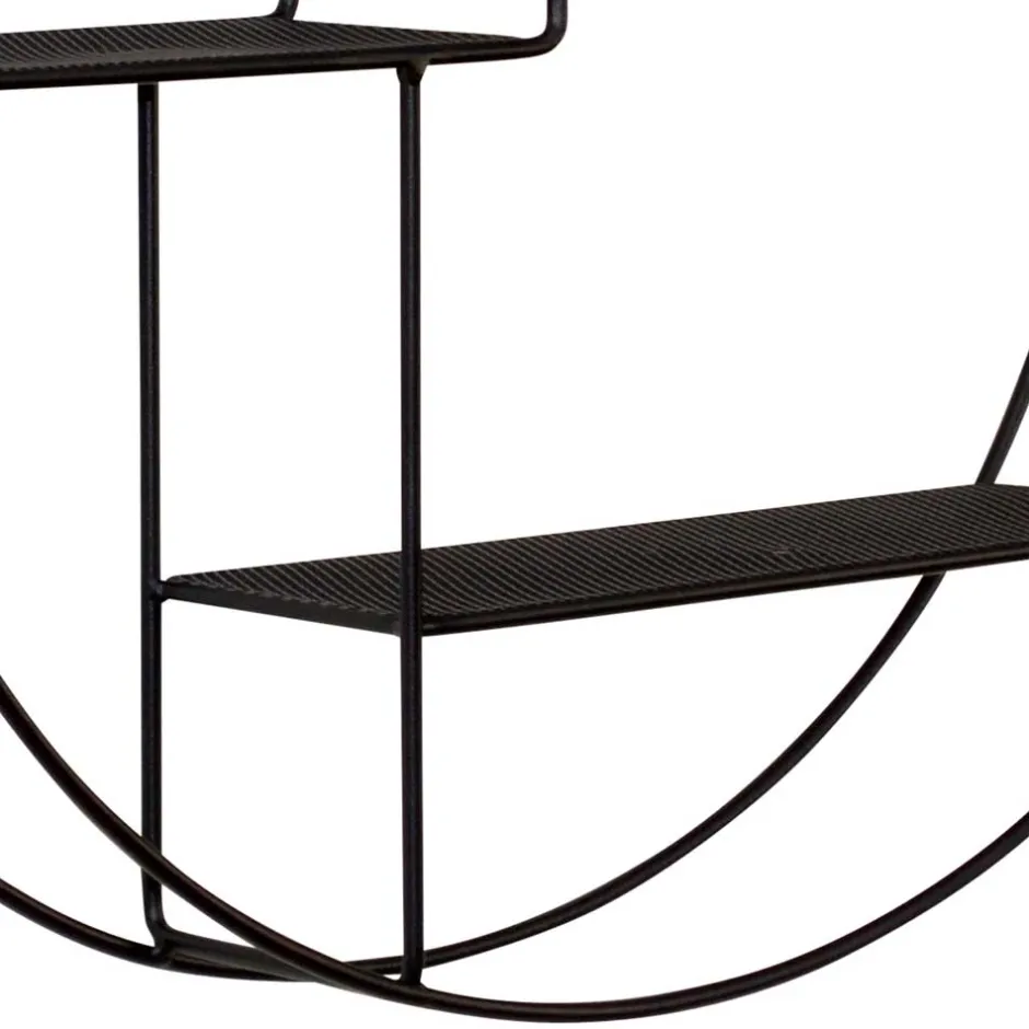 50x50x12 Rundes Wandregal in Schwarz - Anatana^Wohnen Hot