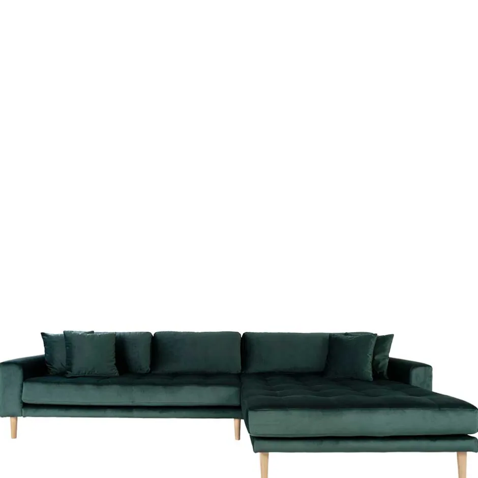 290x76x170 Samt Ecksofa im Skandi Design - Bonisa^Wohnen Best