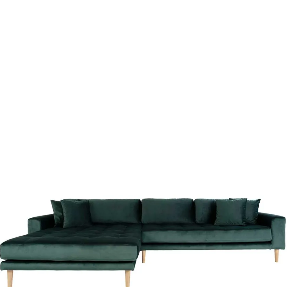 290x76x170 Samt Ecksofa im Skandi Design - Bonisa^Wohnen Best