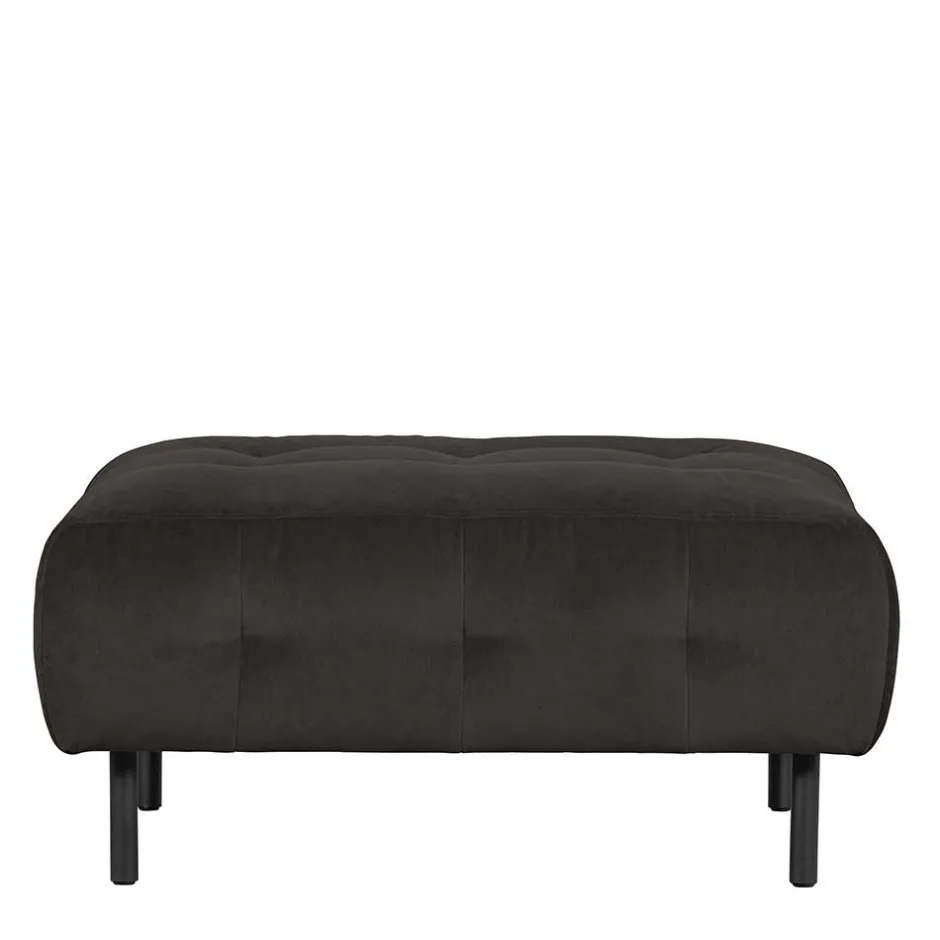 90x45x90 Samt Sitzhocker in Graubraun - Centur^Wohnen Clearance