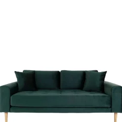 Wohnen 180x76x93 Samt Wohnzimmercouch in Dunkelgrün - Secilia