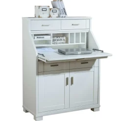 85x117x44 Scandi Chic Sekretär in Weiß - Pray^Wohnen Online