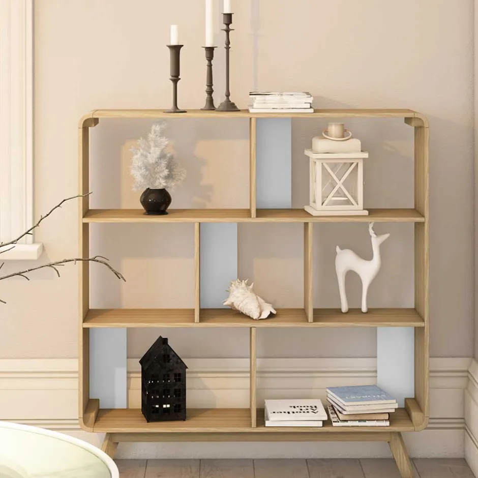 Wohnen 122x126x29 Scandi Standregal in Natur - Jendren