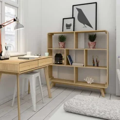 Wohnen 122x126x29 Scandi Standregal in Natur - Jendren