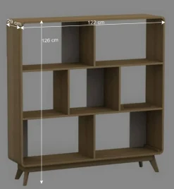 Wohnen 122x126x29 Scandi Standregal in Natur - Jendren