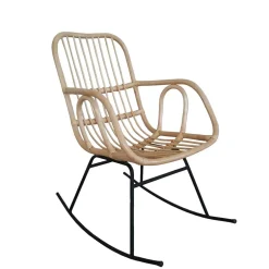 57x95x84 Schaukelstuhl aus Rattan & Eisen - Ambriosso^Wohnen Discount