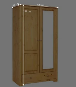 Wohnen 106x191x59 Schlafzimmer Schrank in Kiefer Natur - Imressa I