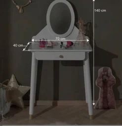 70x140x40 Schminkkonsole mit Spiegel & Schublade - Zimventa^Wohnen Online