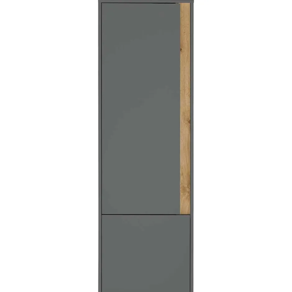 50x158x40 Schrank in Anthrazit mit Wildeiche - Ahilav^Wohnen Online