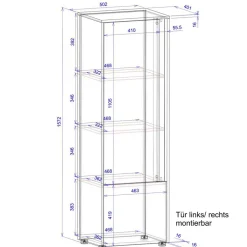 50x158x40 Schrank in Anthrazit mit Wildeiche - Ahilav^Wohnen Online
