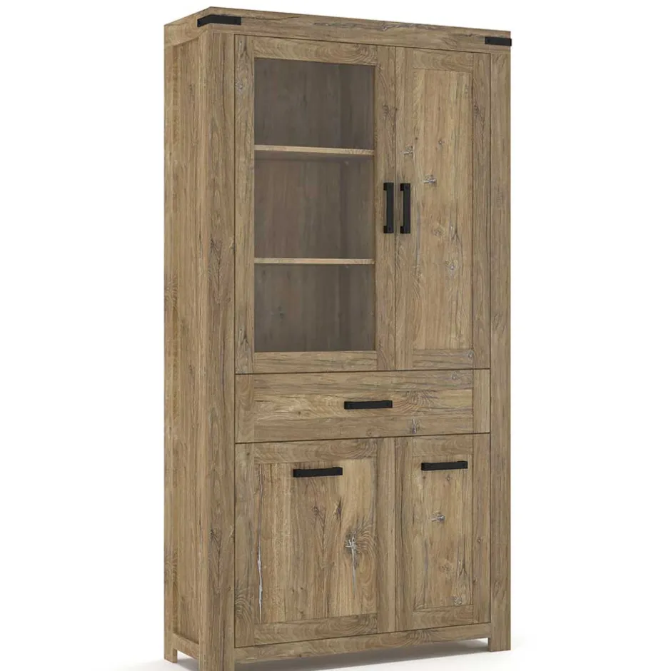 110x200x40 Schrank in Eiche Dunkel - Yoziska^Wohnen Sale