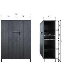 100x141x42 Schrank mit Doppeltür - Ambriosso^Wohnen Best