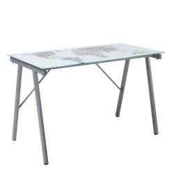 113x73x58 Schreibtisch aus bedrucktem Glas - Ugolina^Wohnen Clearance
