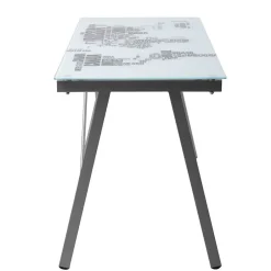 113x73x58 Schreibtisch aus bedrucktem Glas - Ugolina^Wohnen Clearance