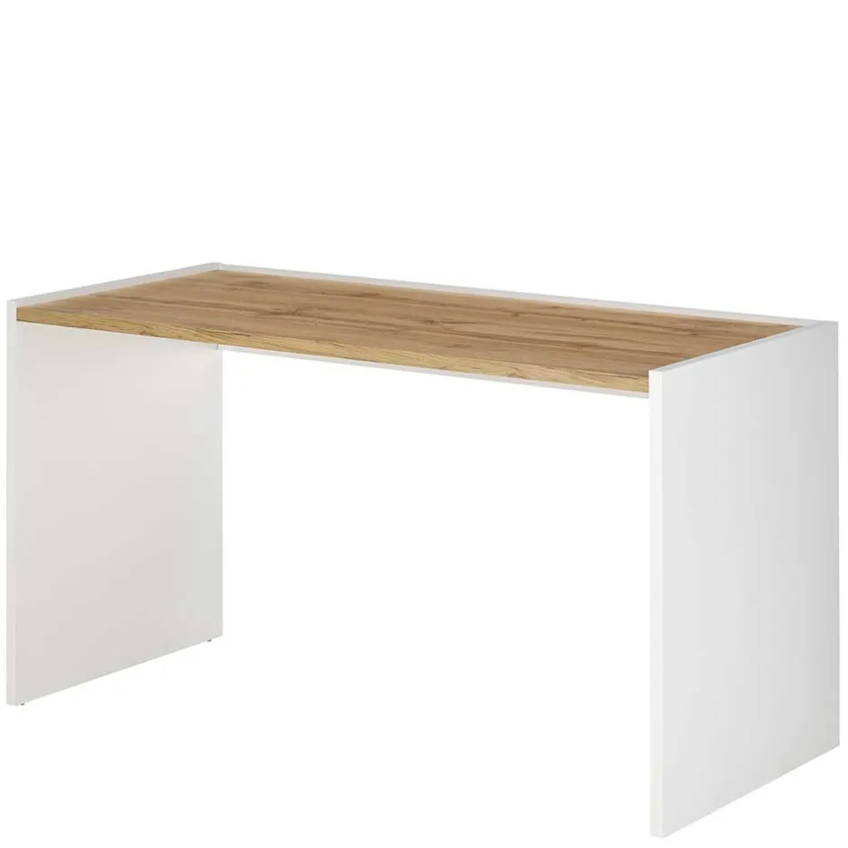 143x77x63 Schreibtisch in Wildeiche NB & Weiß - Nonessia^Wohnen Online