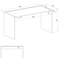 143x77x63 Schreibtisch in Wildeiche NB & Weiß - Nonessia^Wohnen Online