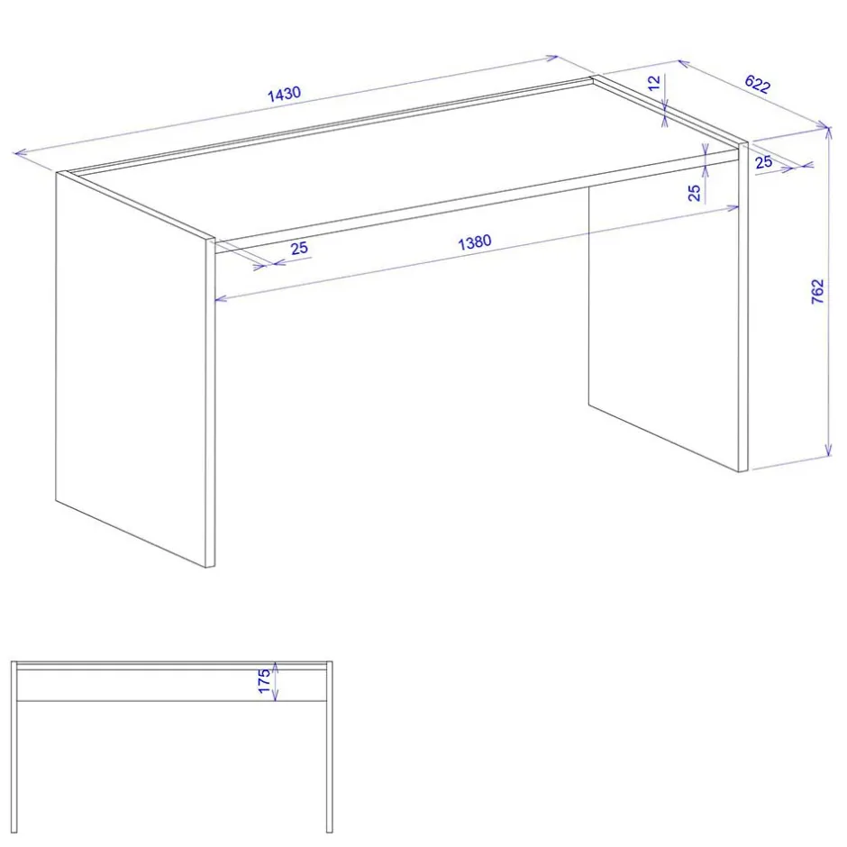 143x77x63 Schreibtisch in Wildeiche NB & Weiß - Nonessia^Wohnen Online