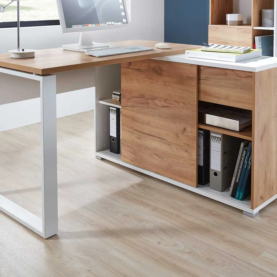 Wohnen 120x75x117 Schreibtisch mit Anbauregal - Situatica