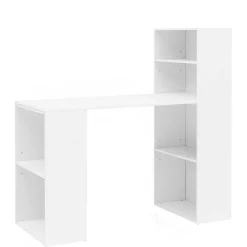 Wohnen 120x120x53 Schreibtisch Regal Kombi in Weiß - Ricana