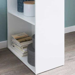 Wohnen 120x120x53 Schreibtisch Regal Kombi in Weiß - Ricana