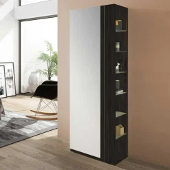 Wohnen 63x180x35 Schuh Schrank in Schwarzgrau - Raven