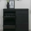 98x86x15 Schuh Stahlschrank in Schwarz - Ismena^Wohnen Online