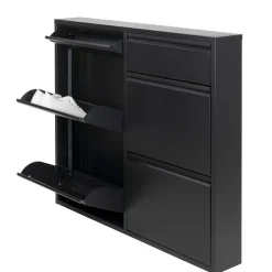 98x86x15 Schuh Stahlschrank in Schwarz - Ismena^Wohnen Online
