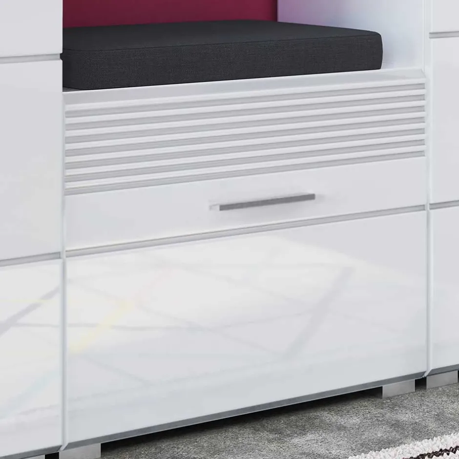 60x40x37 Schuhbank in Weiß Hochglanz - Sumatra^Wohnen Online