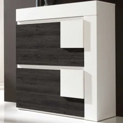 90x94x30 Schuhklapper in Weiß & Schwarzgrau - Celorma^Wohnen Best