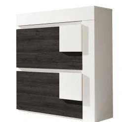 90x94x30 Schuhklapper in Weiß & Schwarzgrau - Celorma^Wohnen Best