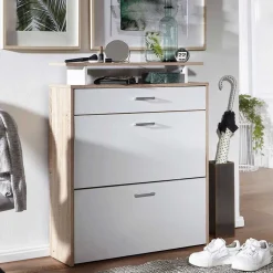 Wohnen 80x95x24 Schuhkommode mit zwei Klappen & Schublade - Crimera