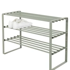 Wohnen 70x49x29 Schuhregal aus Stahl in Graugrün - Citro