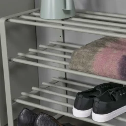 Wohnen 70x49x29 Schuhregal aus Stahl in Graugrün - Citro